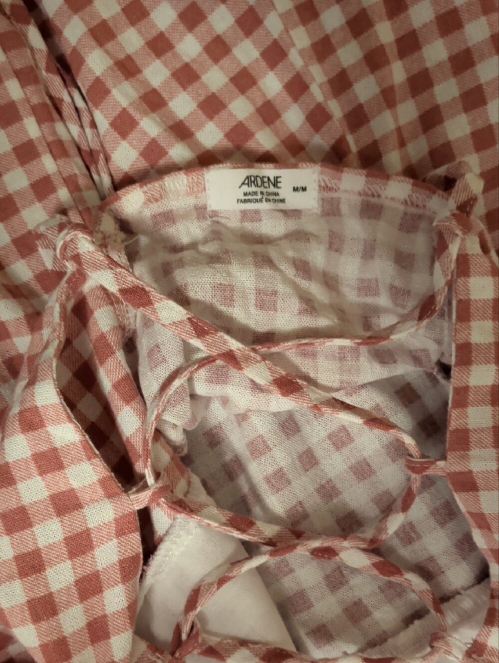 Gingham Puff-Sleeve Mini Dress - Picture 2 of 3